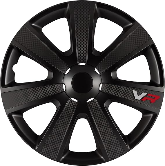 AutoStyle Set of 4 wheel covers VR 14-inch black/carbon-look/logo