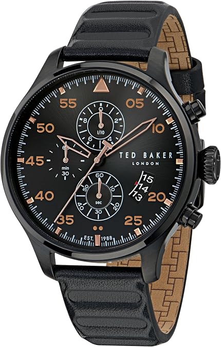 Ted Baker Fulmaar Men's Black Leather Strap Watch