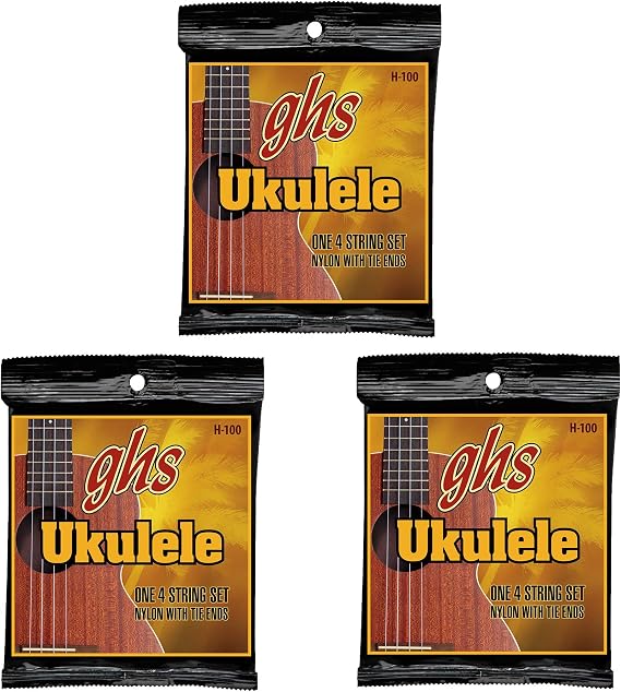GHS Hawaiian Baritone Ukulele Strings 3 Pack Bundle