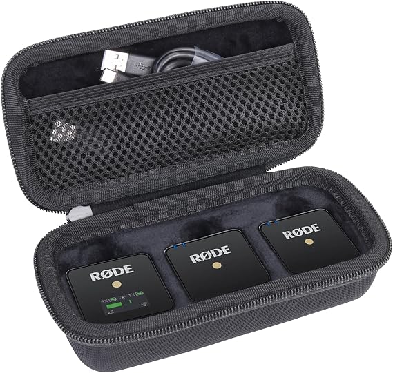 Aenllosi Hard Case for Rode Wireless ME/GO III/GO II Dual Channel Compact Digital Wireless Microphone System (Black)