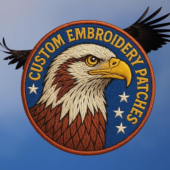 Customized Embroidered Patches, Customize Logo, Image, Text,Personalized Iron On, Sew On, Hook & Loop Patches for Clothing, Backpacks, Jackets, Uniforms, Christmas - Circle Shape