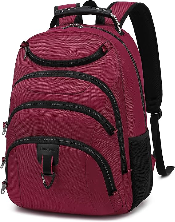 Boavan Laptop Backpack for men, 15.6 inch Laptop Bag with USB Port, Waterproof Travel Work Backpack Purse, Anti-Theft Teacher Nurse Doctor Casual Bookbags Office Business backpack,Russet Red