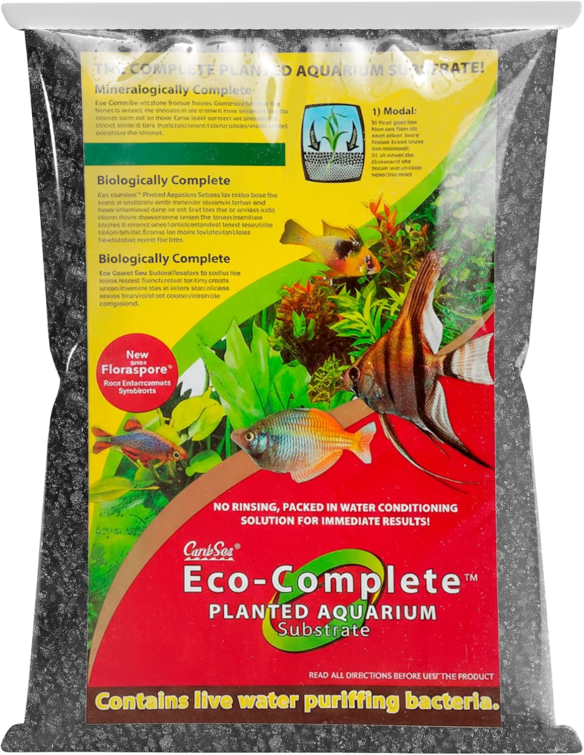 Carib Sea Eco-Complete 20-Pound Planted Aquarium, Black