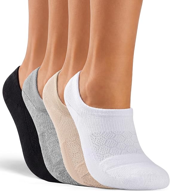 Sofier No Show Socks Womens Cushioned Cotton Non Slip Socks