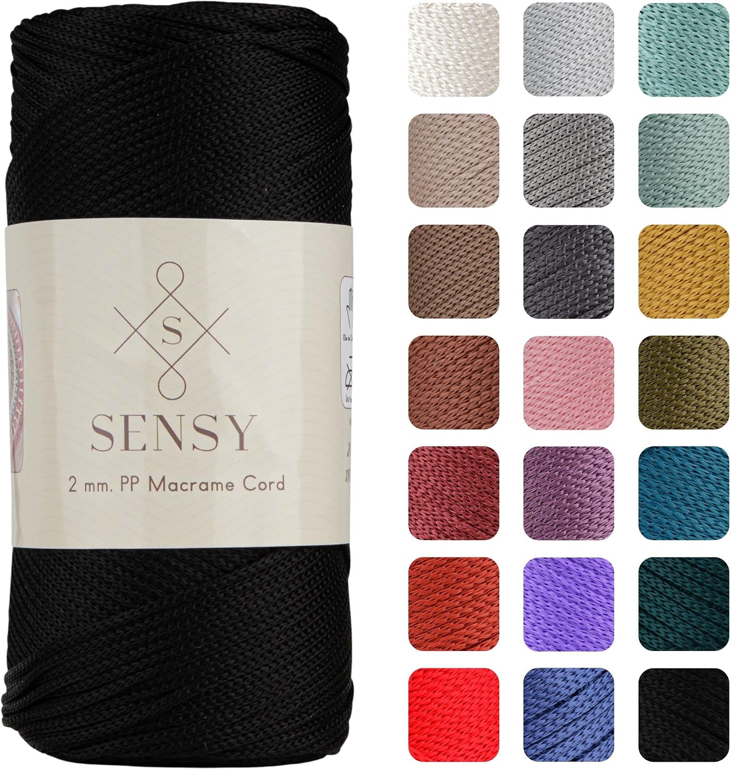 2 Mm - 200 gr Polyester Makrome Ipi Siyah 230 M Polyester Makrome Ip Supla Ip Ve Çanta Ipliği (Siyah)