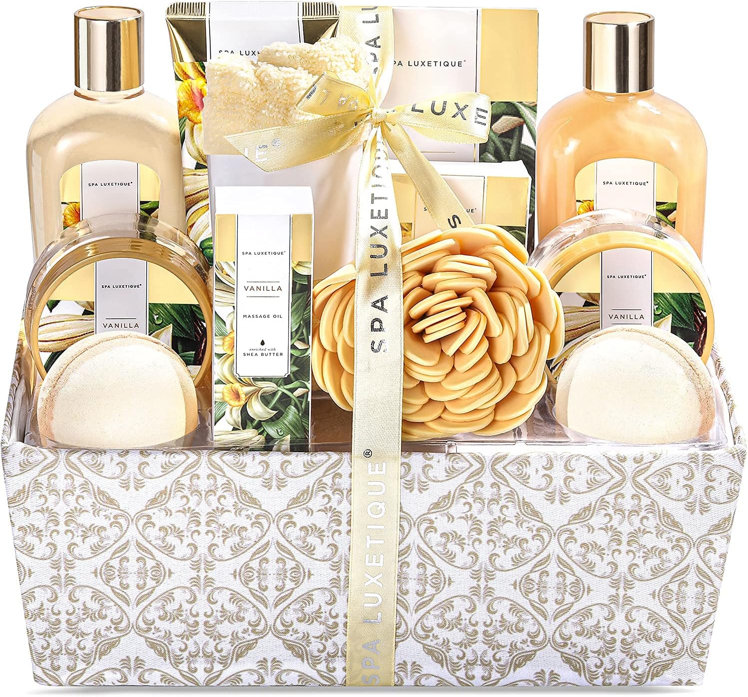 Pamper Sets for Women Gifts-Spa Luxetique Spa Gift Sets,12pcs Daisy Bath Sets with Essential Oil, Body Butter, Bubble Bath, Beauty Gifts for Women, Birthday Gift for Mum, Mothers Day Gifts for Her