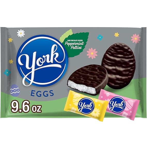 YORK Dark Chocolate Peppermint Patties Eggs, Easter Candy Bag, 9.6 oz
