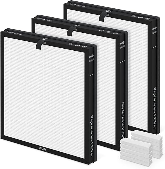 3 Pack AP2301 Replacement Filter for AIRTOK AP2301, Honeyuan ZY3866G, SereneLife SLARP1076WT & SLARP1076BK Air Purifiers | 3-in-1 HEPA + Carbon Filter