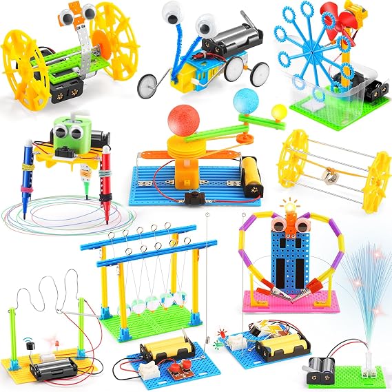 STEM Projects, Science Experiments, Robotics Kit, Craft Activities, Engineering Toys, Electric Robot Building Circuit Kits for Kids Boys Girls Ages 6-8 8-12 6 7 8 9 10 11 12 Year Old Gifts