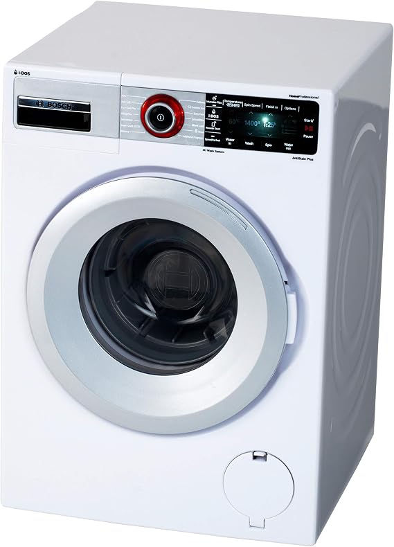 Theo Klein 9213 Bosch washing machine | Four washing programs and original sounds | Works with and without water | Toys for children aged 3 years and older