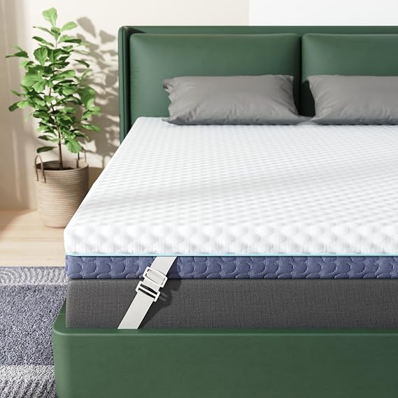3 Inch Firm Mattress Topper Queen Size, Memory Foam Bed Topper with Soft & Firm Options for Back Pain Relief, Mattress Topper with 2-Sided Cover, Ergonomic 5-Zone Design, CertiPUR Certified