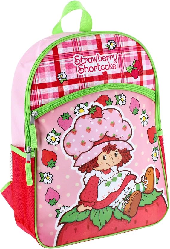 Fast Forward Strawberry Shortcake 16" Backpack Bottom Half Moon with 1 Front Pocket