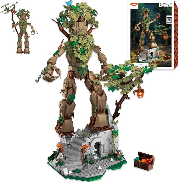 Tree-Man Building Blocks for Adult, Medieval Toy Buildings Set Botanical Figure Forest Guardian Model Kit for Kids 10+ Decor Collection Christmas Birthday Gifts 942PCS