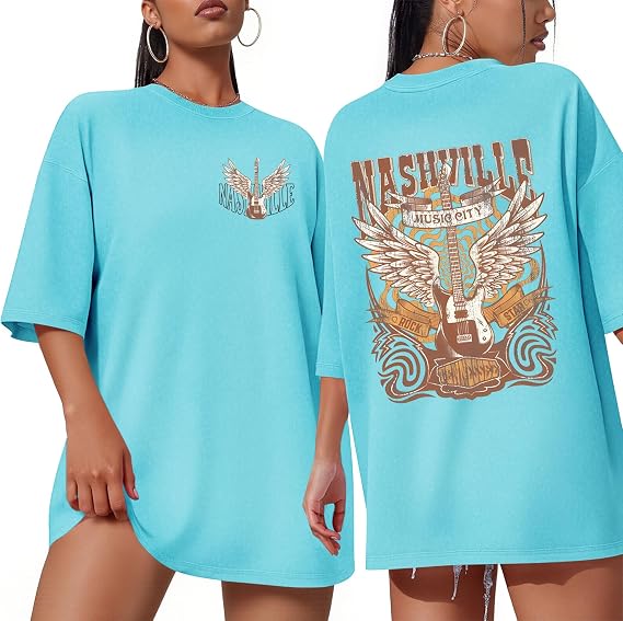 Country Music Shirts for Women Oversized Rock Band Tshirt Vintage Graphic Country Concert Outfits