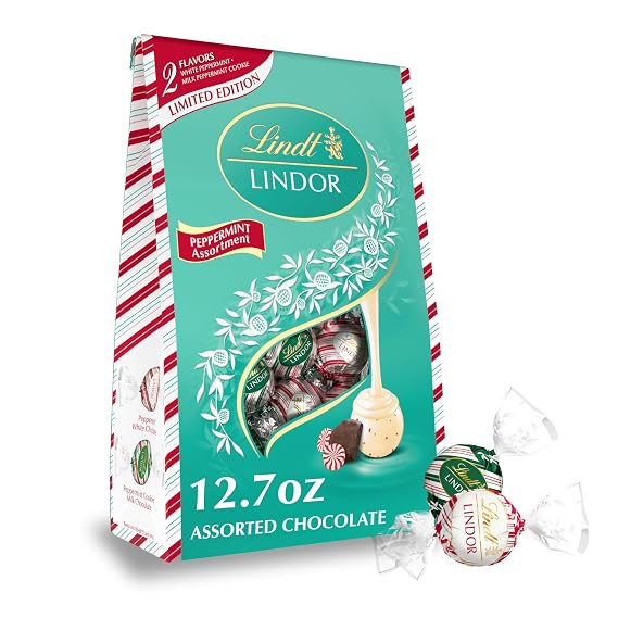 Lindor, Peppermint Duo Holiday Bag Christmas Candy, 12.7 Ounce