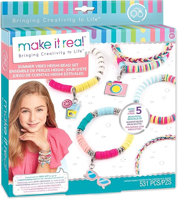 Make It Real Summer Vibes Heishi Jewellery Bead Set for Girls, Age 8+