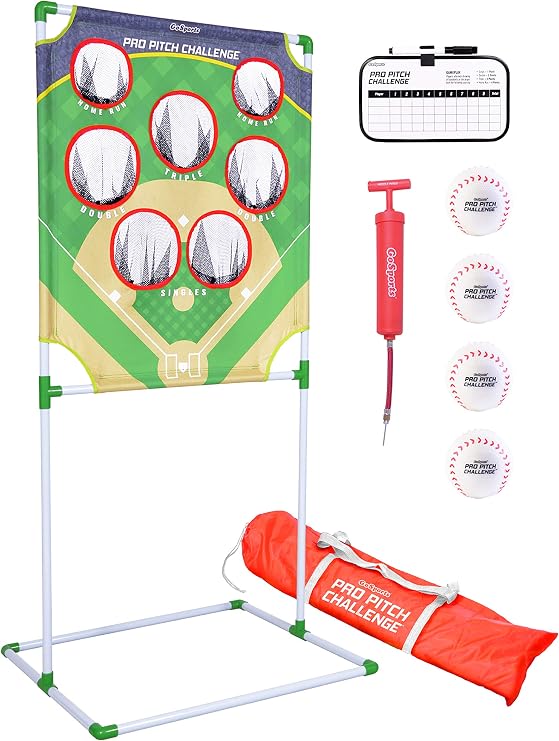 GoSports Football & Baseball Toss Games Available in Football Red Zone Challenge or Baseball Pro Pitch Challenge Choose Between Backyard Toss or Door Hang Targets