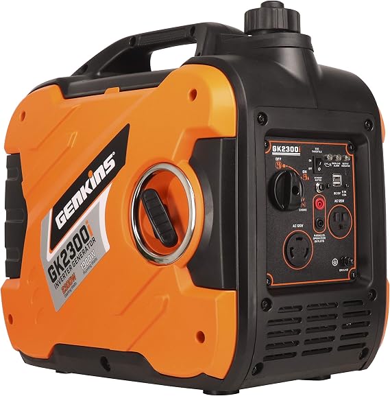 GENKINS 2300 Watt Portable Inverter Generator Gas Powered Ultra Quiet for RV Ready Outdoor Camping Home Backup