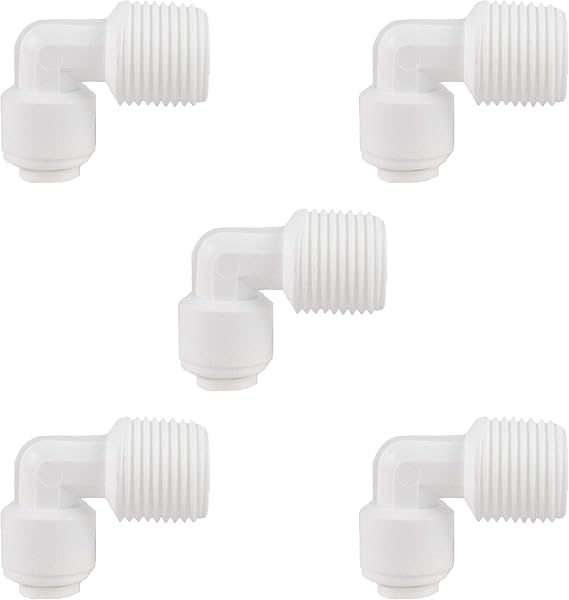 NU Aqua Male Elbow Connector 1/4 x NPTF 3/8 - 5 Pack