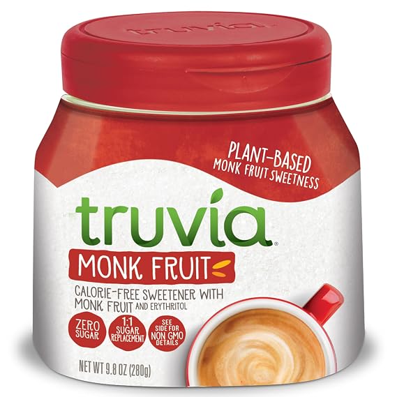 Truvia Monk Fruit Sweetener, Spoonable, 9.8 oz Jar