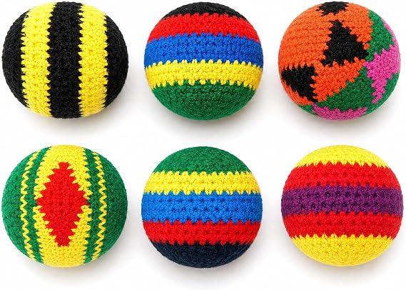 Footbag Set 6PCS, Handmade, Portable Kick Ball, Juggling Ball