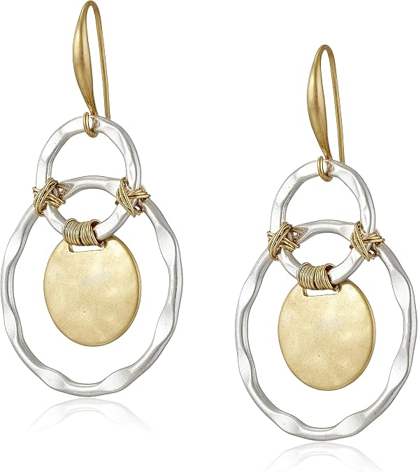 Robert Lee Morris Wire Wrapped Orbital Circle Drop Earrings