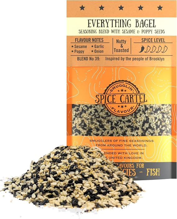 Spice Cartel's Everything Bagel Seasoning Blend.All Purpose Seasoning Loaded With Sesame Unique & Crunchy.100g Resealable Pack. Premium UK Hand Blended.
