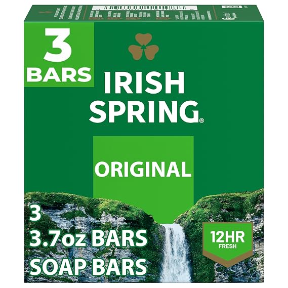 Irish Spring Original Deodorant Bar Soap for Men, 3.7 oz (3 Pack)
