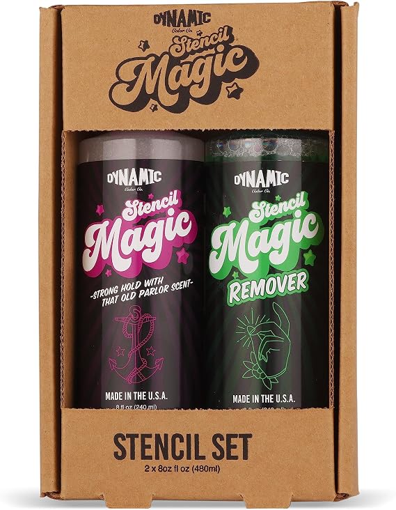 Dynamic Color Stencil Magic Solution and Remover Set, Made in USA, 8 oz