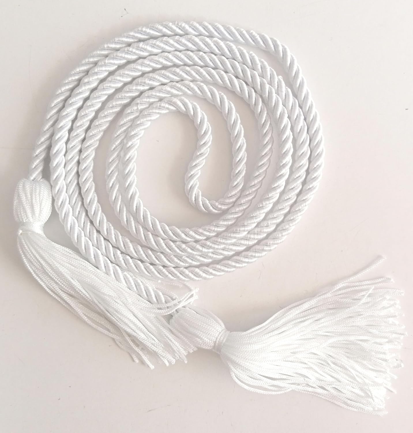 White Graduation Cord 2025 Graduation Honor Cord 68 with Soft Touch Tassel White for College Students
