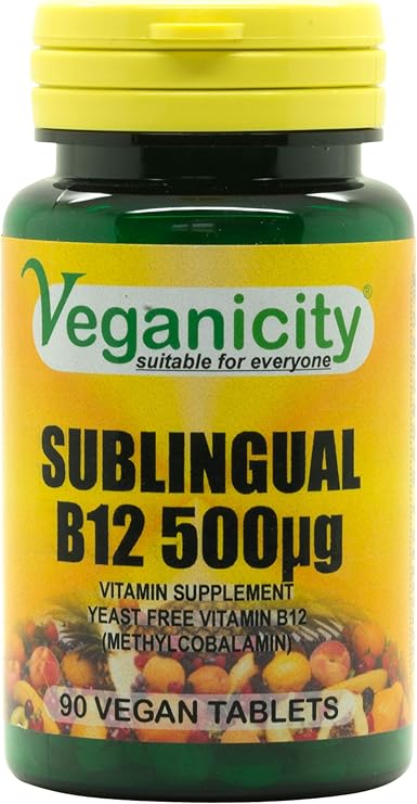 B12 500µg Sublingual (Blackcurrant Flavour) : Vitamin B12 Supplement : 90 Tablets, in a Planet-Friendly 99% Recycled Pot