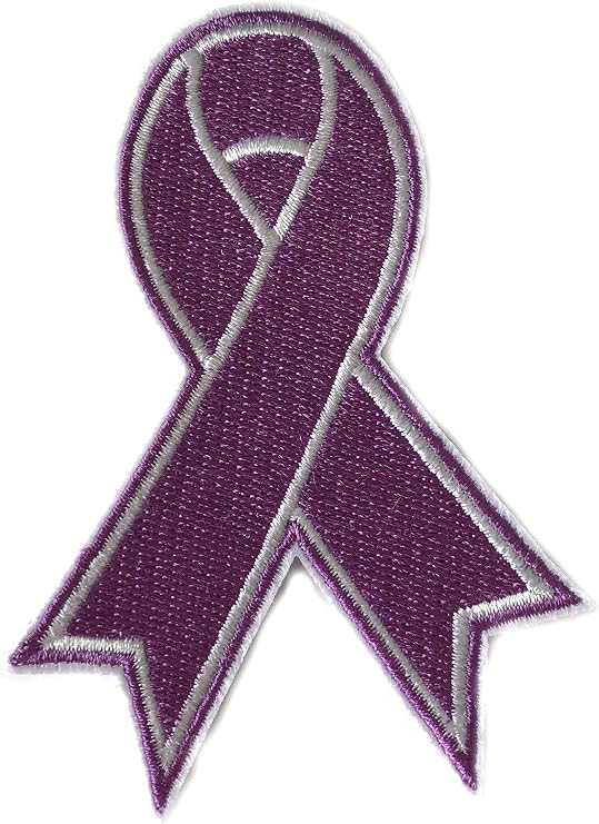 Represents Sarcoidosis Purple Ribbon - Raise Awareness Support Ribbons Theme Embroidered Premium Patch Iron On or Sew On Biker Emblem Decorative Outdoor Indoor Gear Appliques
