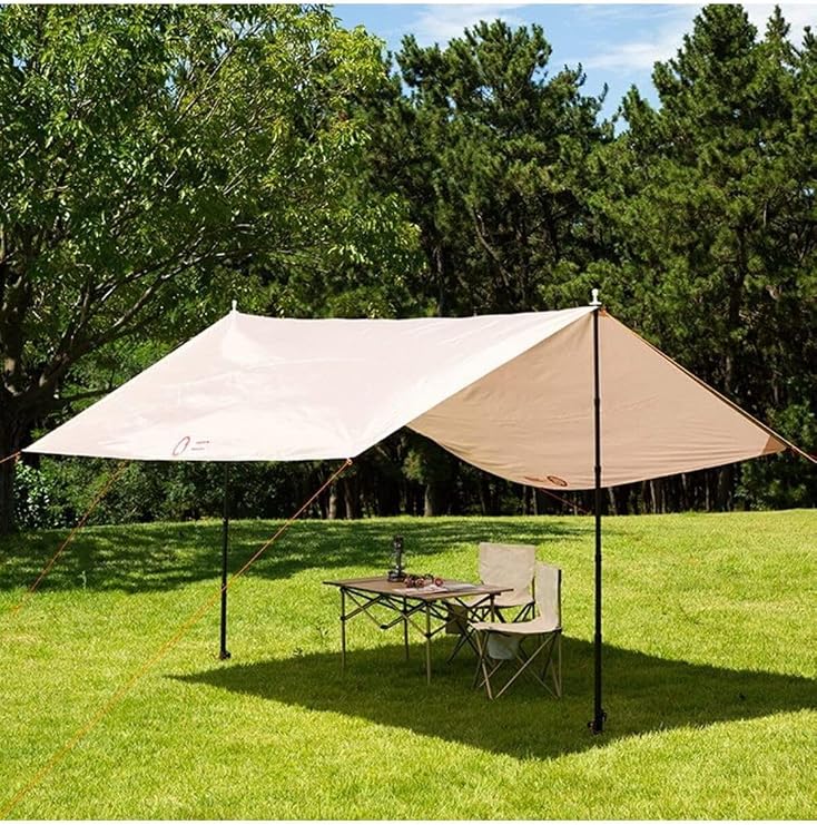 Su Geçirmez Dayanıklı Piknik Kamp Sahil Plaj Güneşlik Koruyucu Tente Gölgelik Çadır 500X300 Cm Tek Ebat Bej