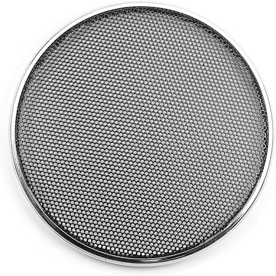 Fielect 4inch /104mm Speaker Grill Mesh Decorative Circle Woofer Guard Protector Cover Audio Accessories Black Grill Silver Trim