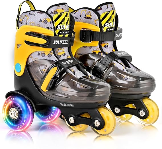 SULIFEEL Adjustable Toddler Roller Skates for Girls Boys Kids