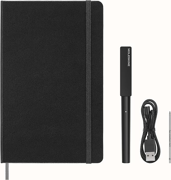 Moleskine Smart Writing Set Smart Notebook with Smart Pen Digital Notebook with Lined Pages Large 13 x 21 cm Black