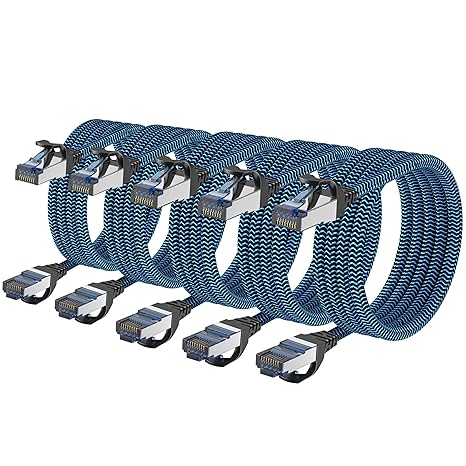 Ethernet Cable 0.5M 5 Pack, Cat 8 Internet Cable High Speed
