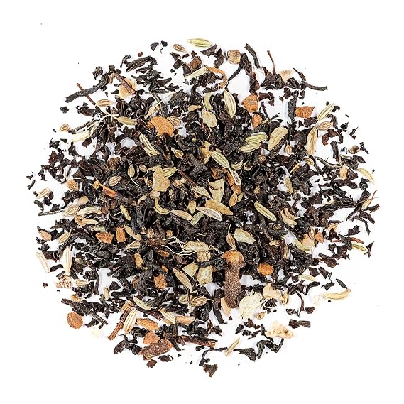 Masala Chai Spiced Black Tea Blend - Cardamom Ginger Cloves | A warmly spiced black tea blend with cardamom ginger cinnamon and cloves brewed strong and enjoyed with milk and honey