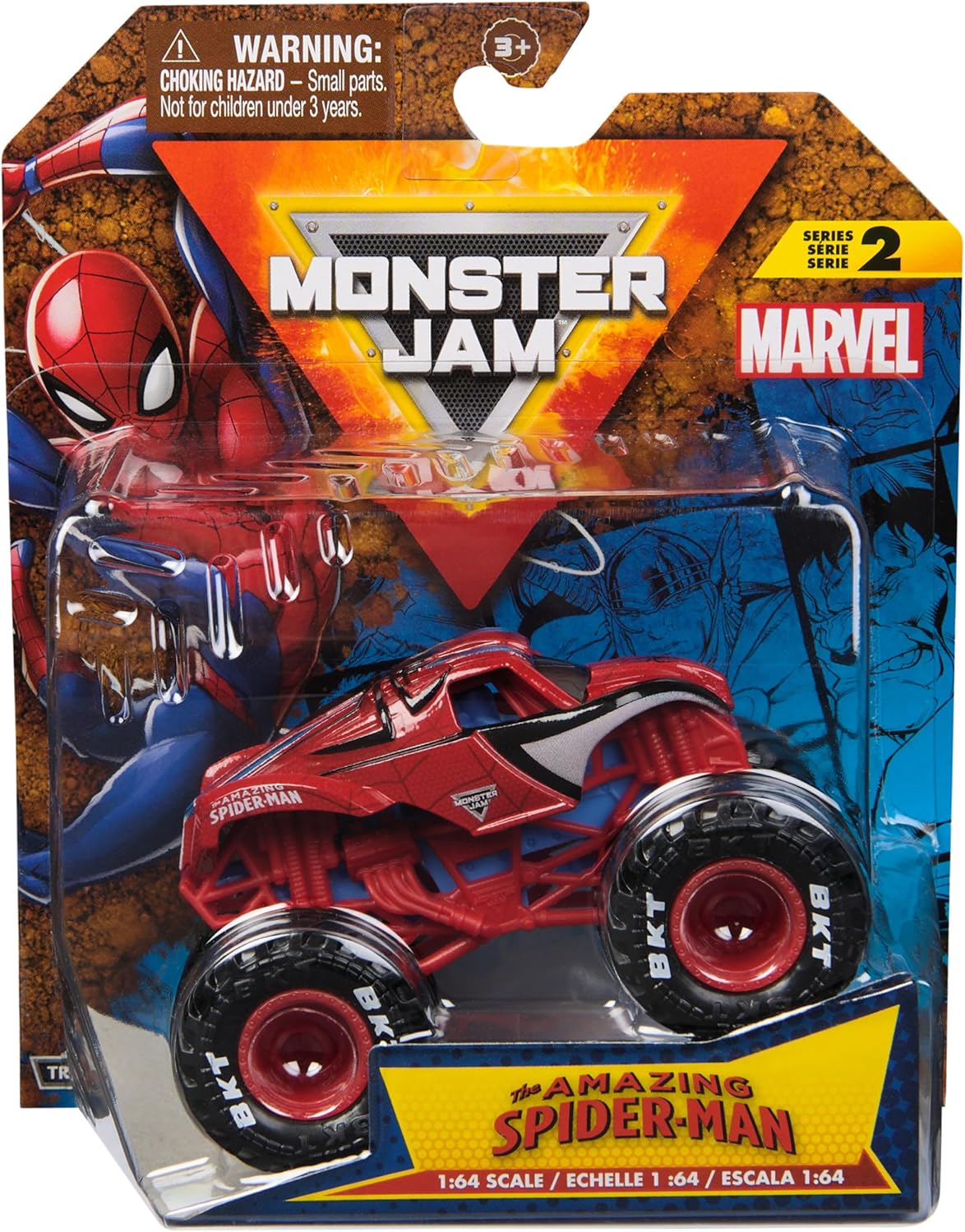 Monster Jam Marvel Official Spider-Man Monster Truck Diecast Vehicle 1:64 Scale Superhero Kids Toy For Boys 3 Years Old
