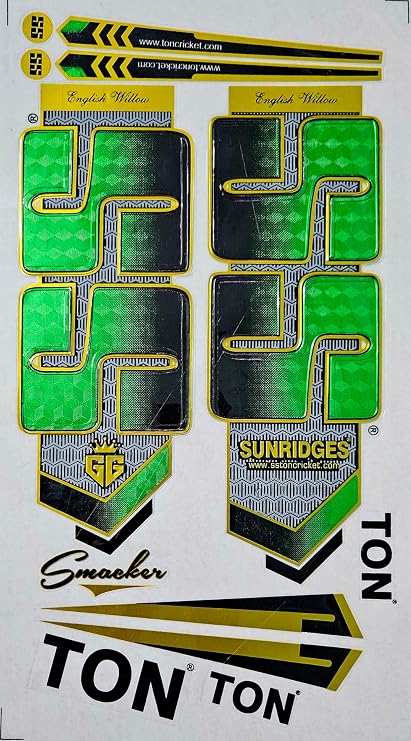 AYN Cricket Bat Sticker 3D Embossed English Willow Fiber Tape Sports Accessories Protection, Smacker Green