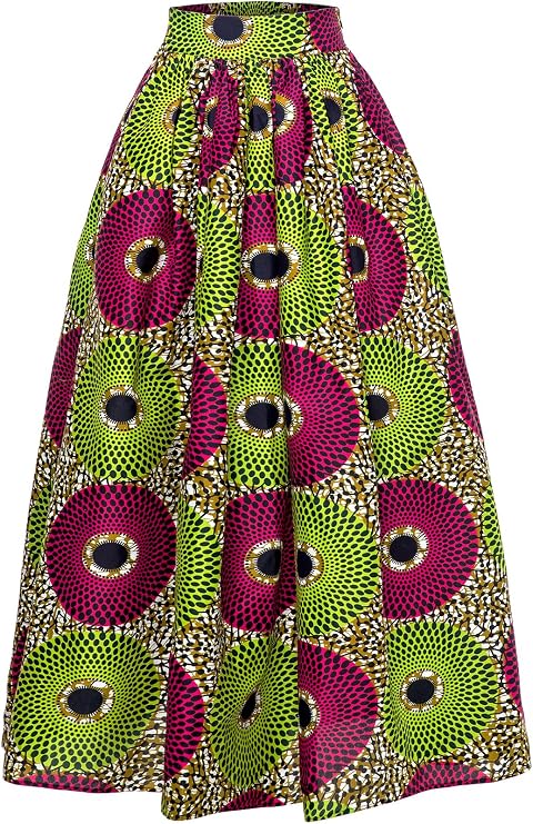SHENBOLEN Women African Traditional Costume Ankara Print Skirt Dashiki Long Skirts