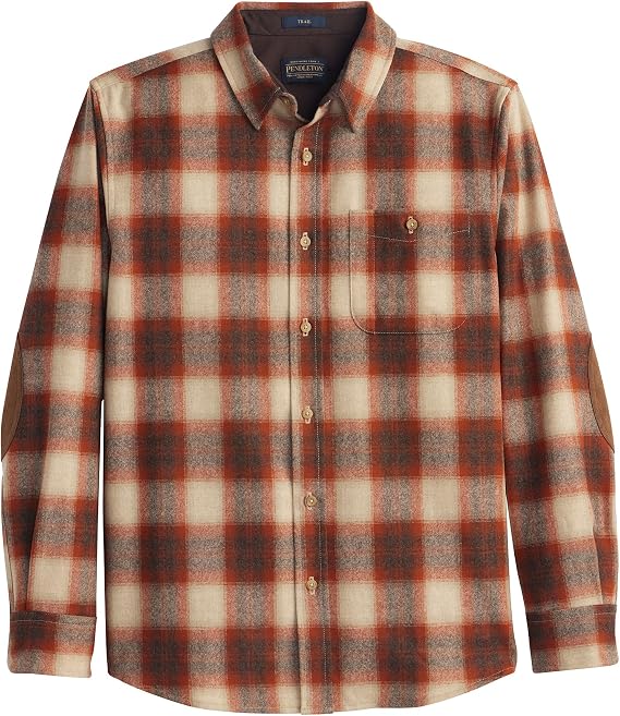 Pendleton Trail Shirt, 100% Wool, Long Sleeve Shirt for Men, Soft