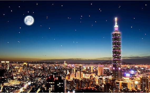 Pintoo Jigsaw Puzzles 1000 Piece for Adults - Taipei Skyline Beautiful Plastic Puzzle for Home Decor Zero Dust Easy Storage [H1719]