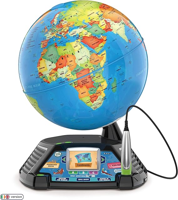 Leapfrog Magic Adventures Globe, Interactive Childrens Globe, Educational Smart Globe for Kids with 2.7 Inch LCD Screen, Toys for Children with Games and Activities, Suitable for 5, 6, 7+ Year Olds