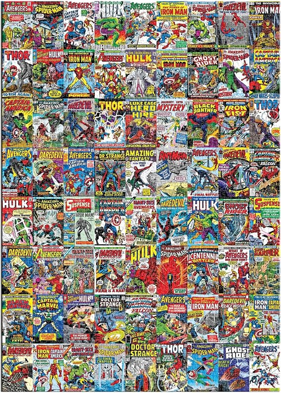 Marvel Comics Covers Superheroes 3000-Piece Jigsaw Puzzle for Kids and Adults | Brain Teaser, Educational Developmental Toys & Games, Building Kit Activities to Encourage Creative Play | 45 x 32 Inch