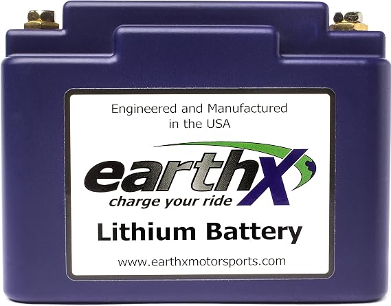 EarthX ETX18B Eco-Friendly Lithium Motorcycle Battery with Built-in Battery Management System