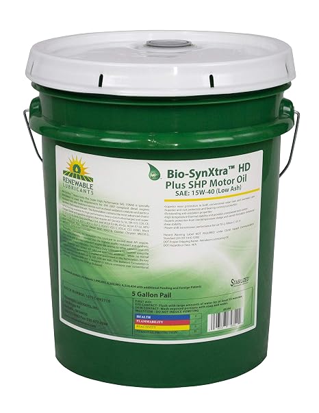 85354 Bio SynXtra HD Plus Super High Performance Low Ash Motor Oil SAE 15W40, 5 Gallon Pail