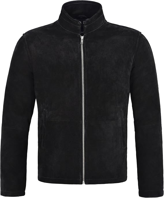 Men's Real Leather Jacket 100% Suede New Classic Fashion Casual Biker Style 5917