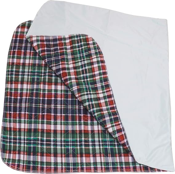 80 x 36 inches Big Size Washable Bed Pad / 3XL Incontinence Plaid Underpad - Mattress Protector