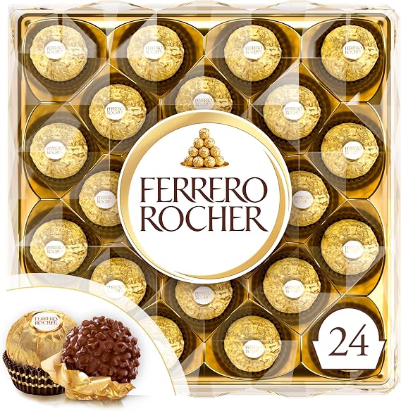 Ferrero Rocher Chocolate Box, 24 Chocolates, 300g | Hazelnut and Milk Chocolates Gift Box, Great Сelebrations Chocolate Gift